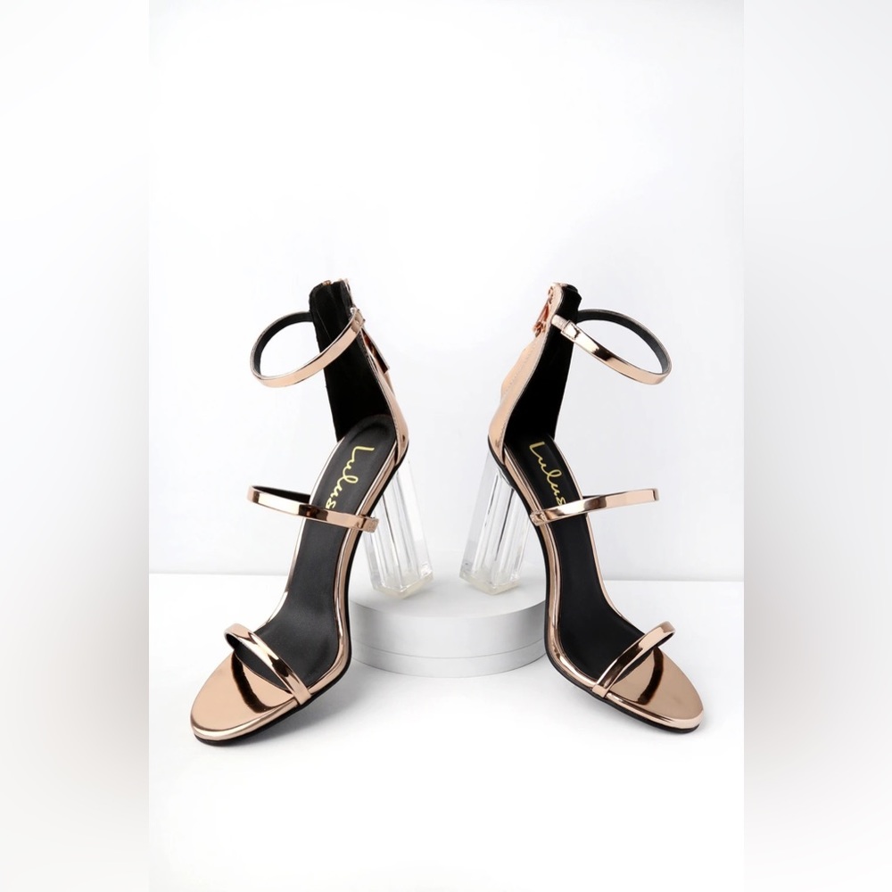 Isabella Rose Gold Lucite Heels